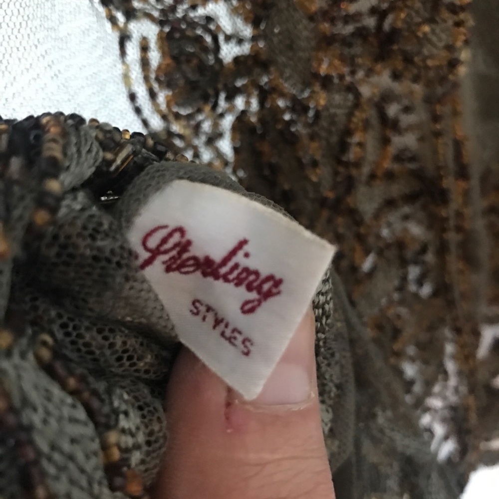 🌵 VINTAGE beaded lace sheer dress - Picture 4 of 8